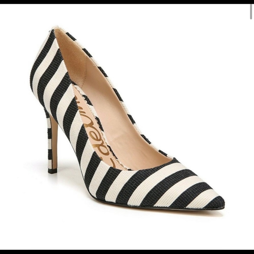 Sam Edelman Black & White Stripe Hazel Pump